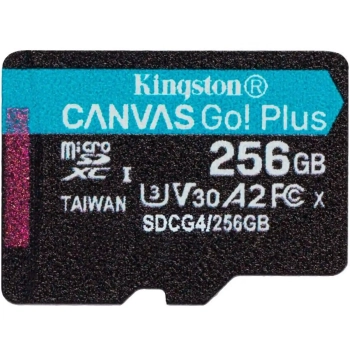 Купити Карта пам'яті Kingston 256GB microSDXC сlass 10 UHS-I U3 V30 A2 Canvas Go Plus G4 (SDCG4/256GBSP) - фото 1
