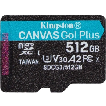 Купити Карта пам'яті Kingston 512GB microSDXC сlass 10 UHS-I U3 V30 A2 Canvas Go Plus G4 (SDCG4/512GBSP) - фото 1