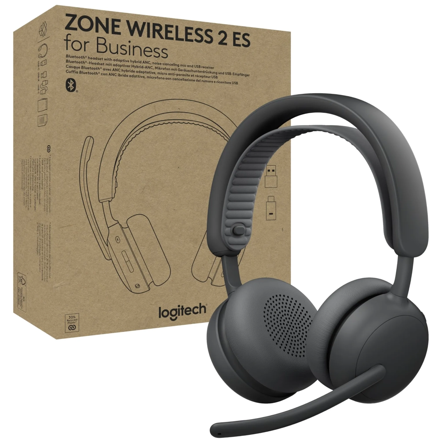 Купити Навушники Logitech Zone Wireless 2 ES for Business Graphite UC version (981-001498) - фото 5