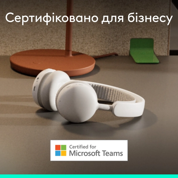 Купити Навушники Logitech Zone Wireless 2 ES for Business Off-White TEAMS version with receiver (981-001520) - фото 6