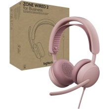 Купить Наушники Logitech Zone Wired 2 for Business USB Rose TEAMS version (981-001616) - фото 5