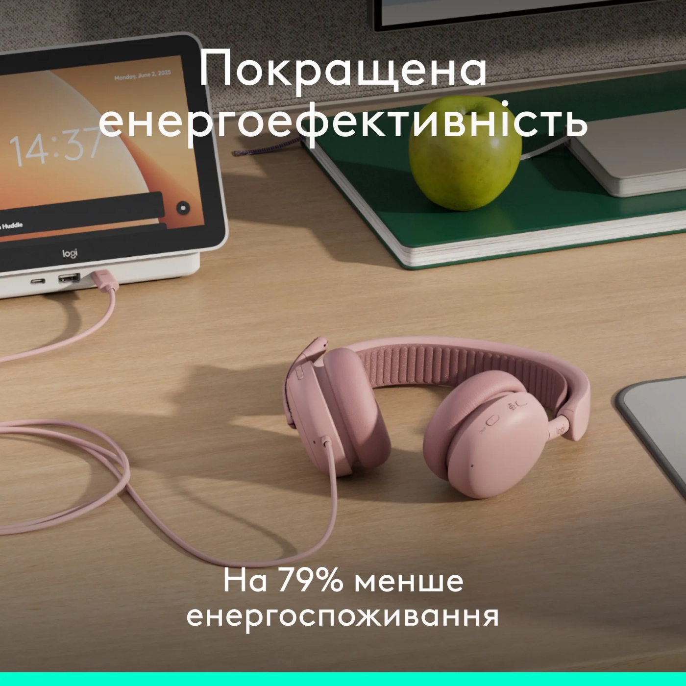 Купить Наушники Logitech Zone Wired 2 for Business USB Rose TEAMS version (981-001616) - фото 12