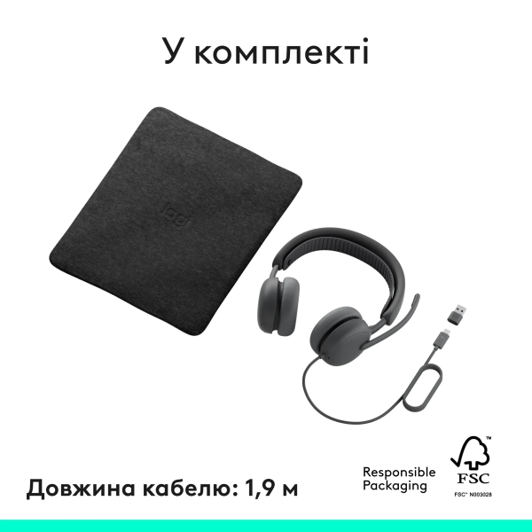 Купить Наушники Logitech Zone Wired 2 for Business USB Graphite UC version (981-001618) - фото 15