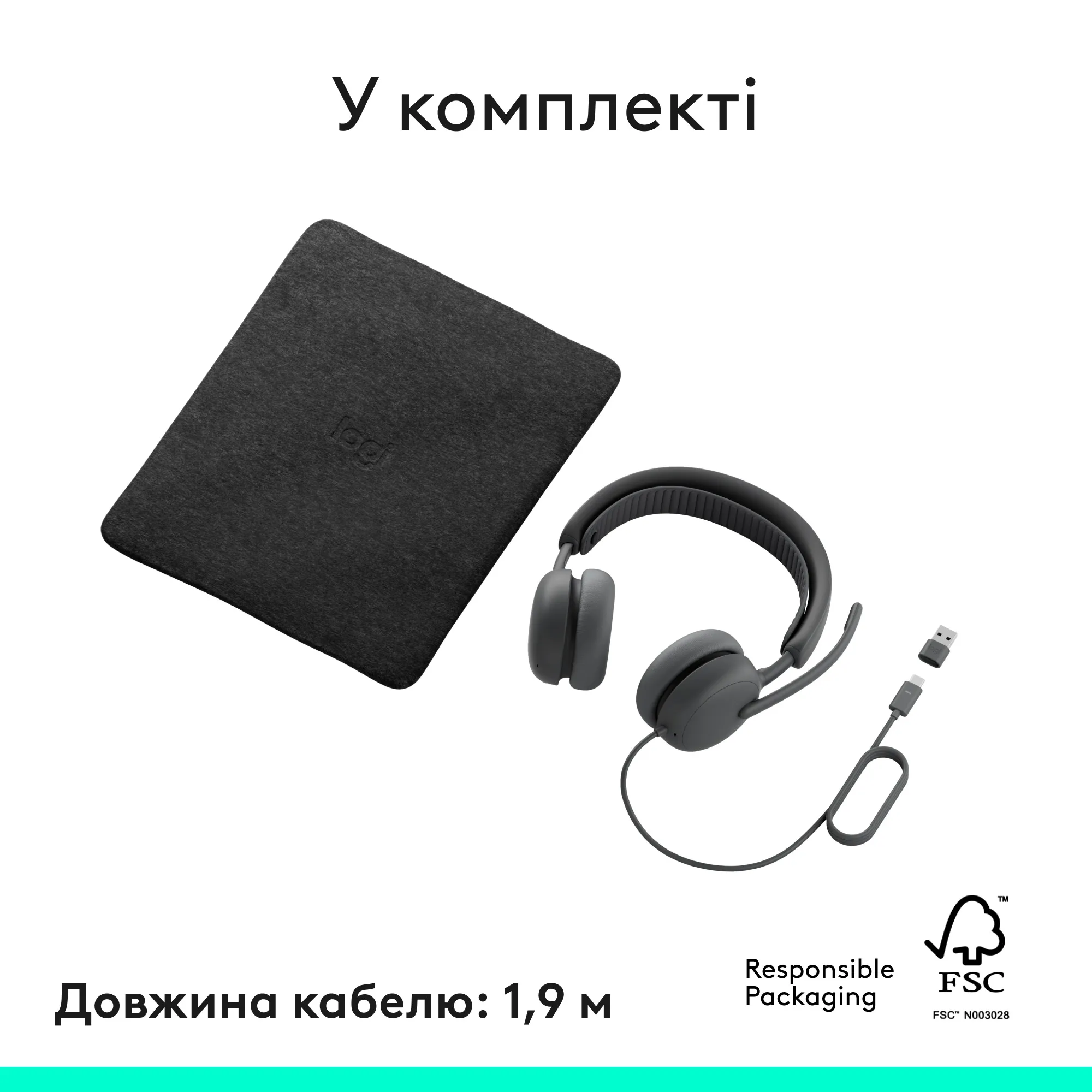 Купить Наушники Logitech Zone Wired 2 for Business USB Graphite UC version (981-001618) - фото 15