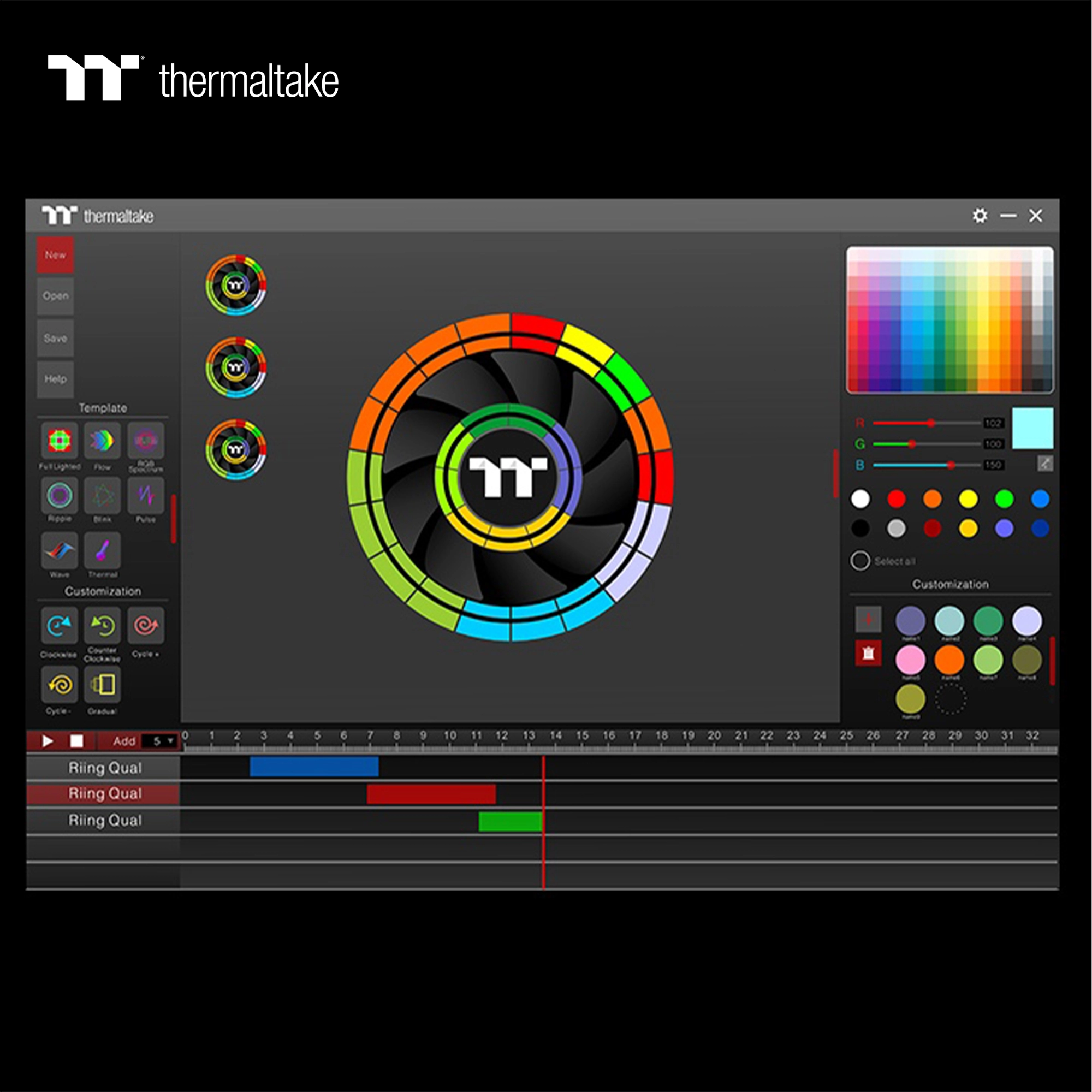 Купить Вентилятор Thermaltake Riing Quad 14 RGB Radiator Fan TT Premium Edition (CL-F089-PL14SW-C) - фото 5