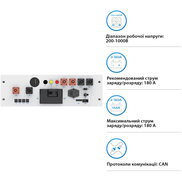 Купить BMS для батарей DEYE BOS-B PRO 200-1000V 180A (BOS-B-PDU-2-A) - фото 2