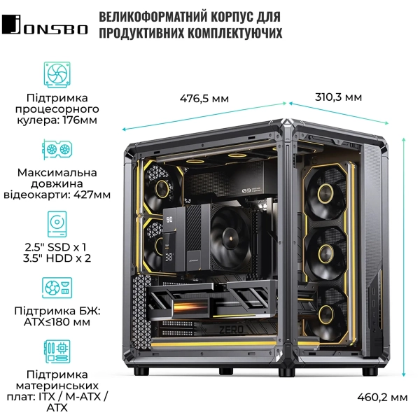 Купить Корпус JONSBO X400 Gray - фото 3