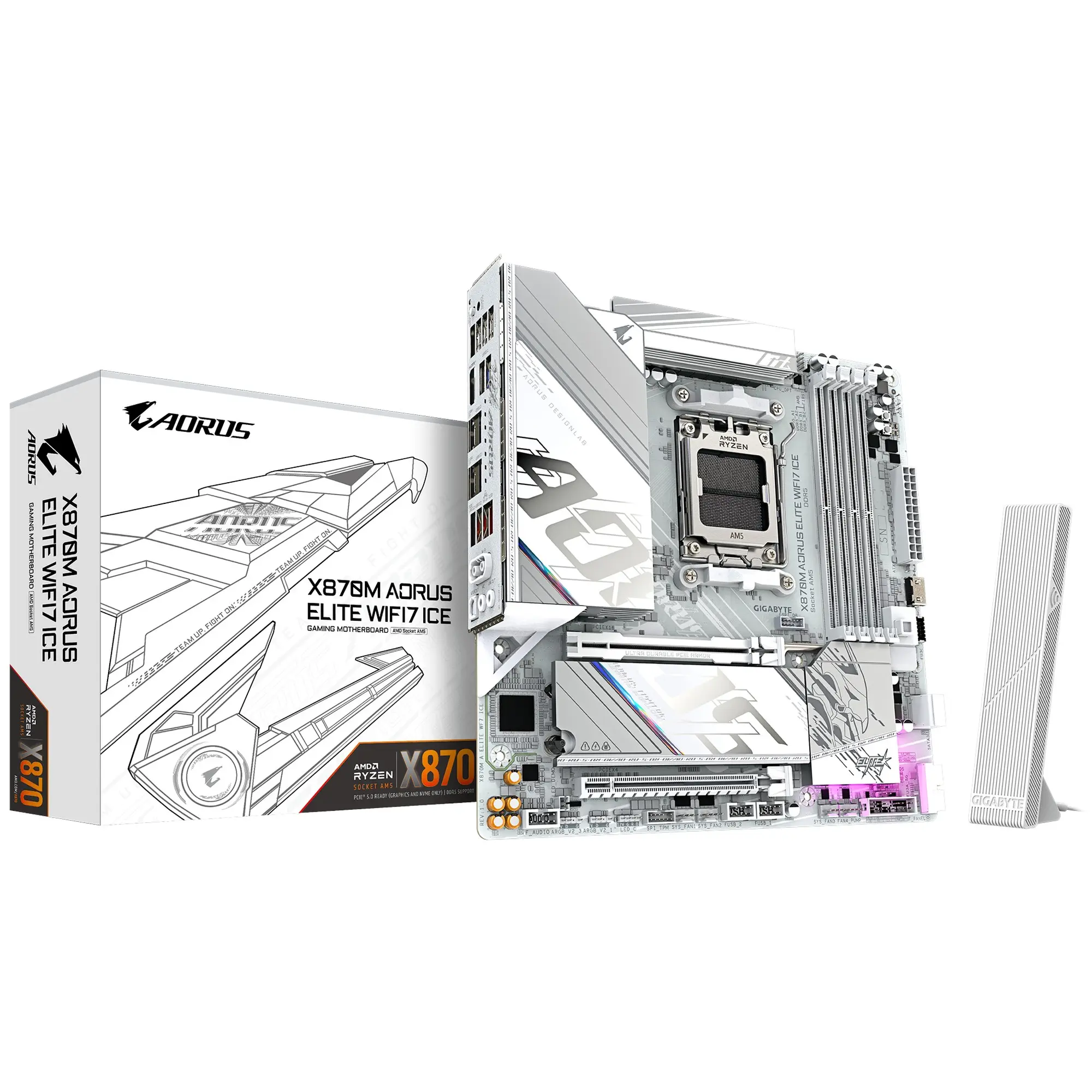 Купити Материнська плата GIGABYTE X870M AORUS ELITE WIFI7 ICE - фото 1