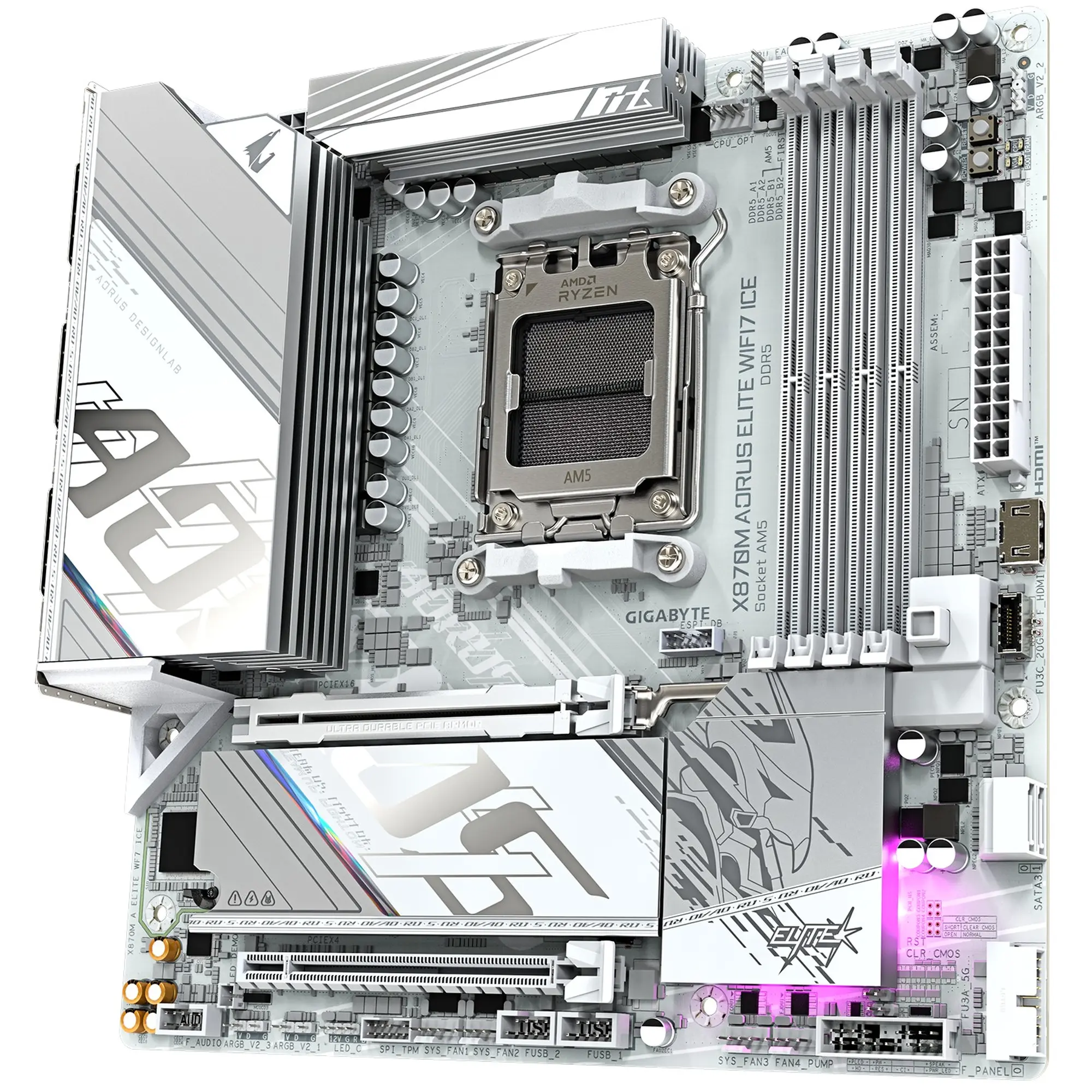 Купити Материнська плата GIGABYTE X870M AORUS ELITE WIFI7 ICE - фото 3