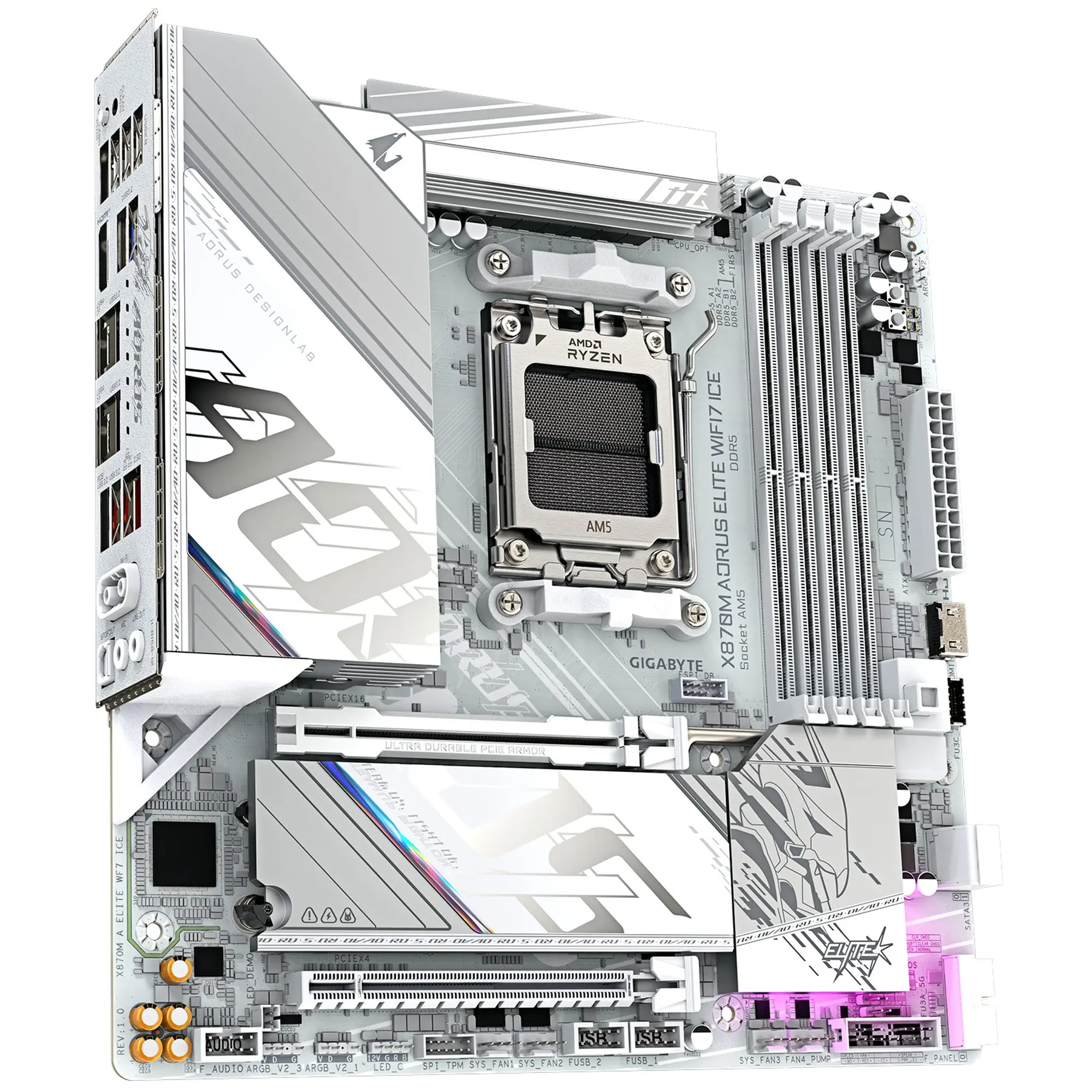Купити Материнська плата GIGABYTE X870M AORUS ELITE WIFI7 ICE - фото 4