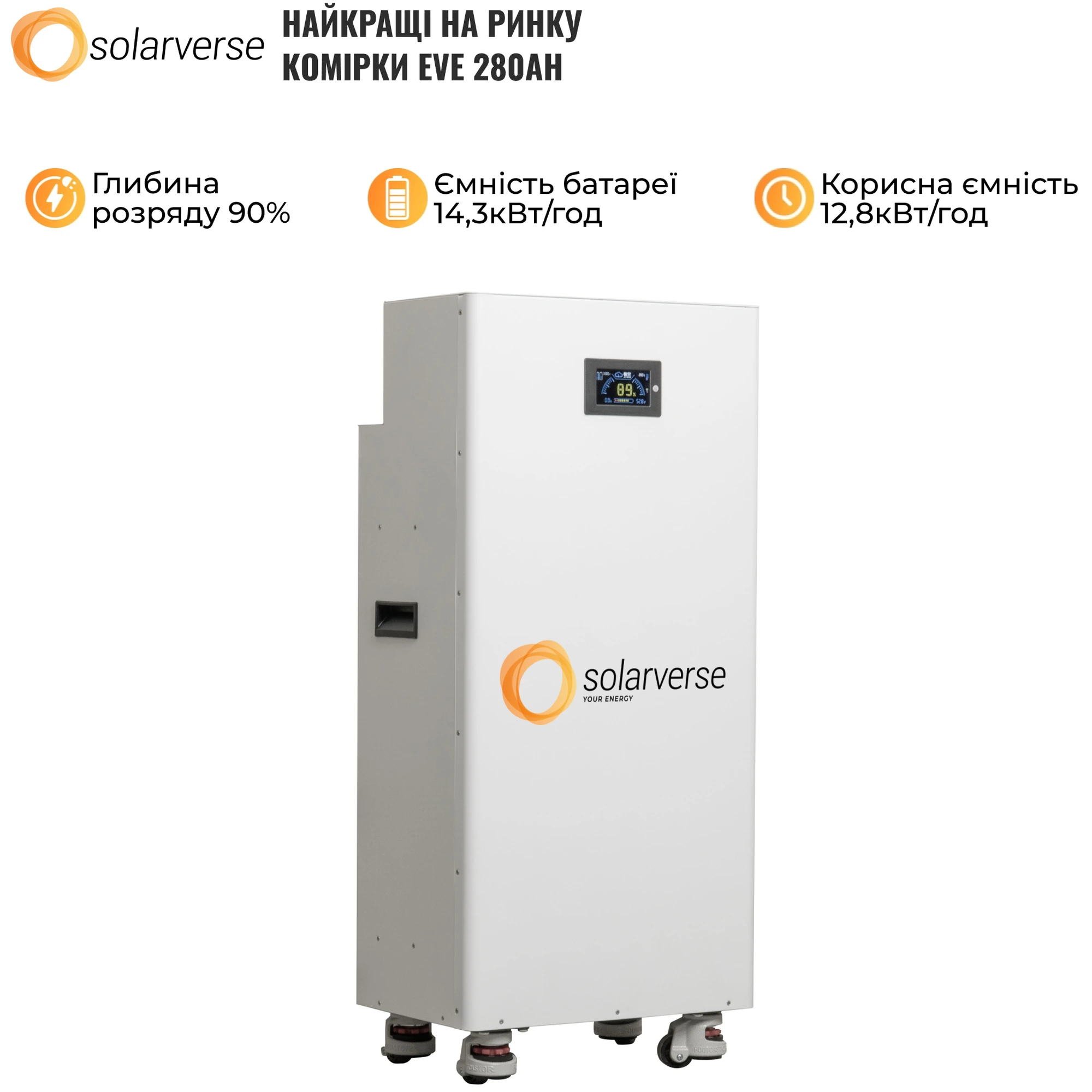 Купить Система хранения энергии Solarverse SVS-1KS5K1-SV14.3K1-1 4.6kW 14.3kWh 1BAT LiFePO4 6000 циклов - фото 3