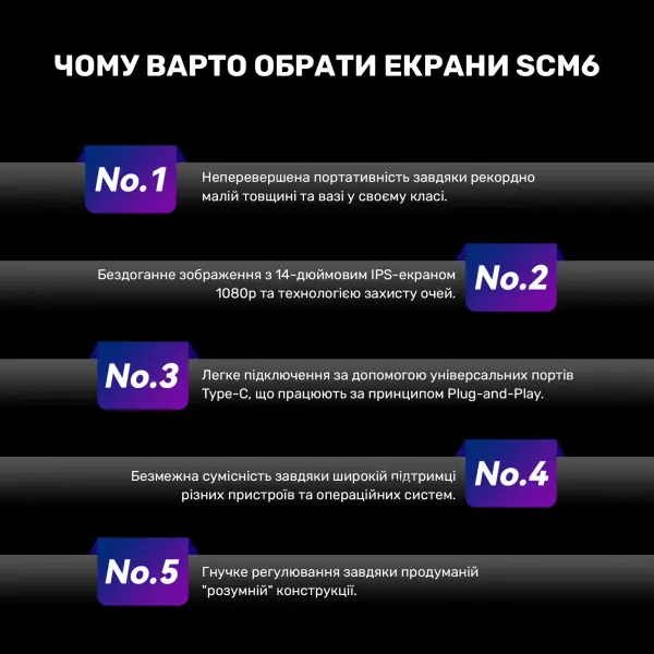 Купить Монитор портативный 14" Blackview SCM6 Single Grey (BVSCM6) - фото 8