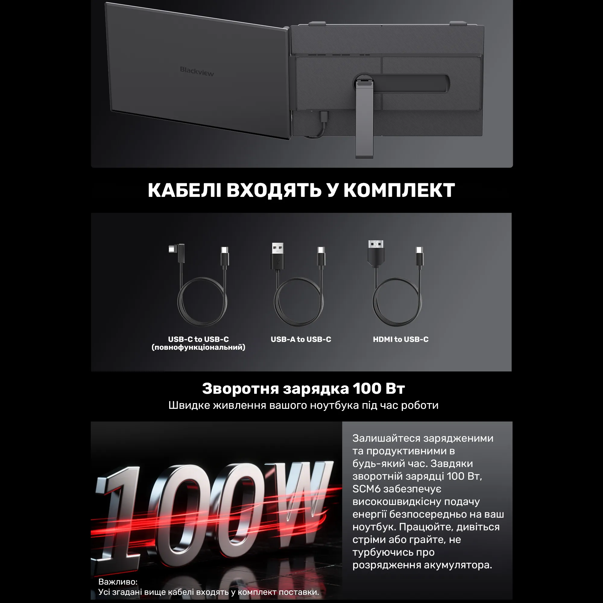 Купить Монитор портативный 14" Blackview SCM6 Single Grey (BVSCM6) - фото 15