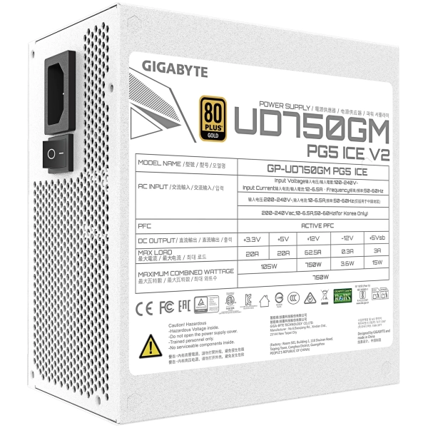 Купить Блок питания GIGABYTE UD750GM PG5 ICE 750W 80+ Gold (GP-UD750GM PG5 ICE) - фото 5