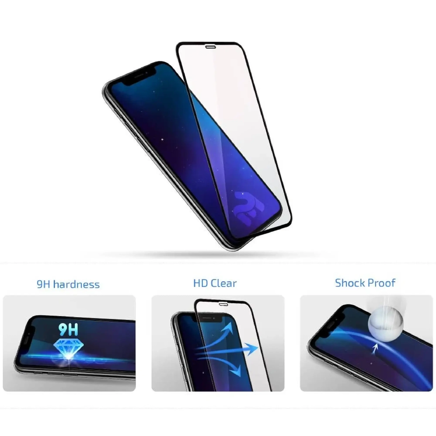 Купить Защитное стекло 2E для iPhone 15 Pro 2.5D FCFG (1 Pack) Black border (2E-IP-15P-6.1-SMFCFG-BB) - фото 3