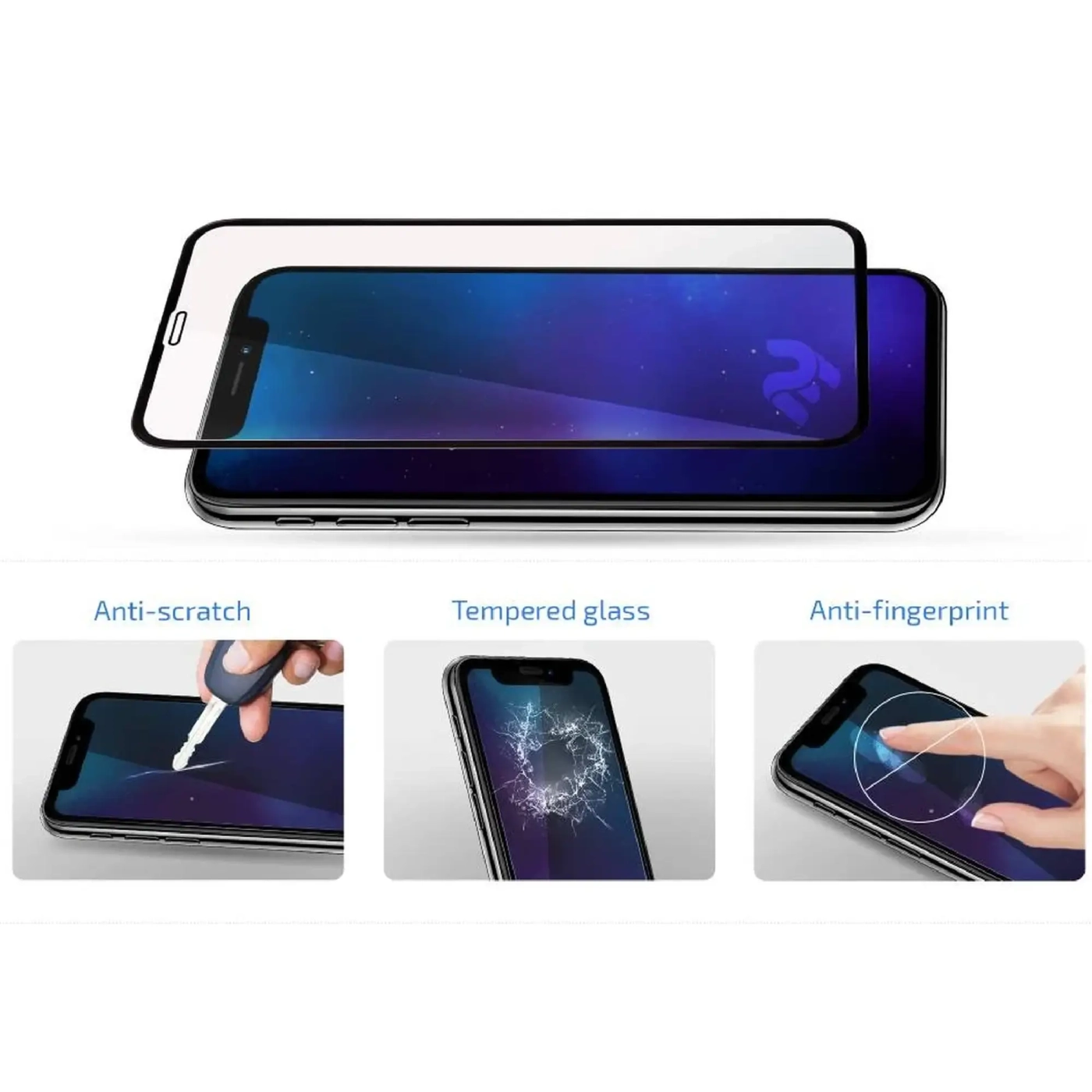Купить Защитное стекло 2E для iPhone 15 Pro 2.5D FCFG (1 Pack) Black border (2E-IP-15P-6.1-SMFCFG-BB) - фото 4