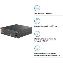 Купити Акумуляторна батарея Ecosolex RS-R51100A 51.2V 100Ah 5.12kWh LiFePo4 (RS-R51100A) - фото 3