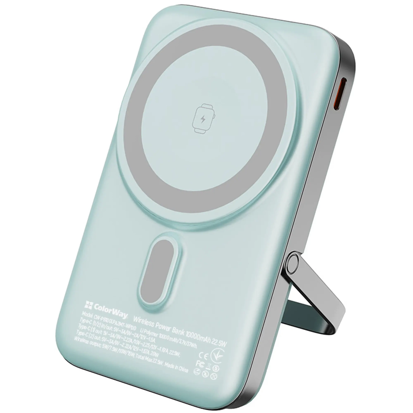 Купити Павербанк УМБ ColorWay 10000mAh 22.5W Aquamarine (CW-PB100LPA2MT-WPDD) - фото 1