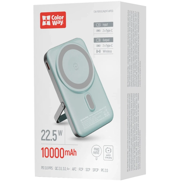 Купити Павербанк УМБ ColorWay 10000mAh 22.5W Aquamarine (CW-PB100LPA2MT-WPDD) - фото 5