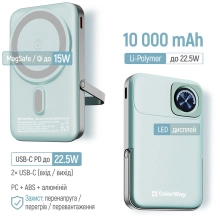 Купити Павербанк УМБ ColorWay 10000mAh 22.5W Aquamarine (CW-PB100LPA2MT-WPDD) - фото 6