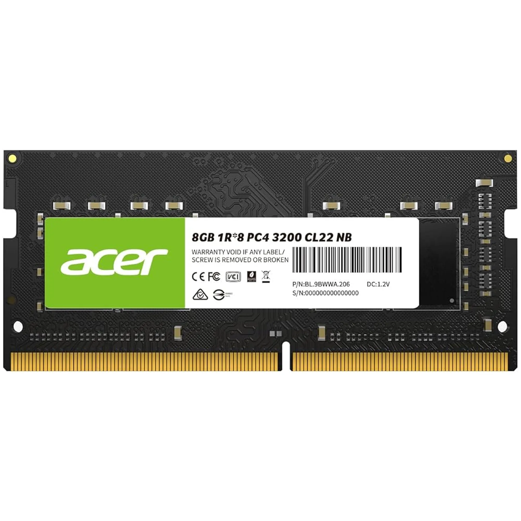 Купить Модуль памяти Acer SD100 DDR4-3200 SODIMM 8GB (BL.9BWWA.206) - фото 1