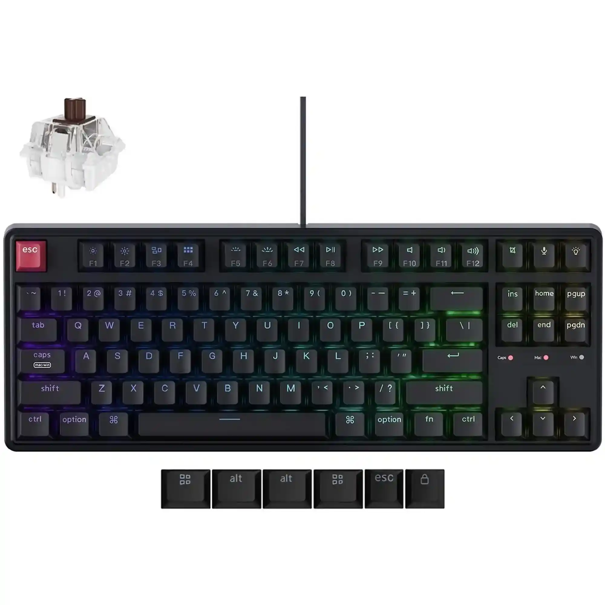 Купити Клавіатура Keychron C3 Pro V2 87 Key RGB K pro Brown Black (C3PX-H3-UA) - фото 1