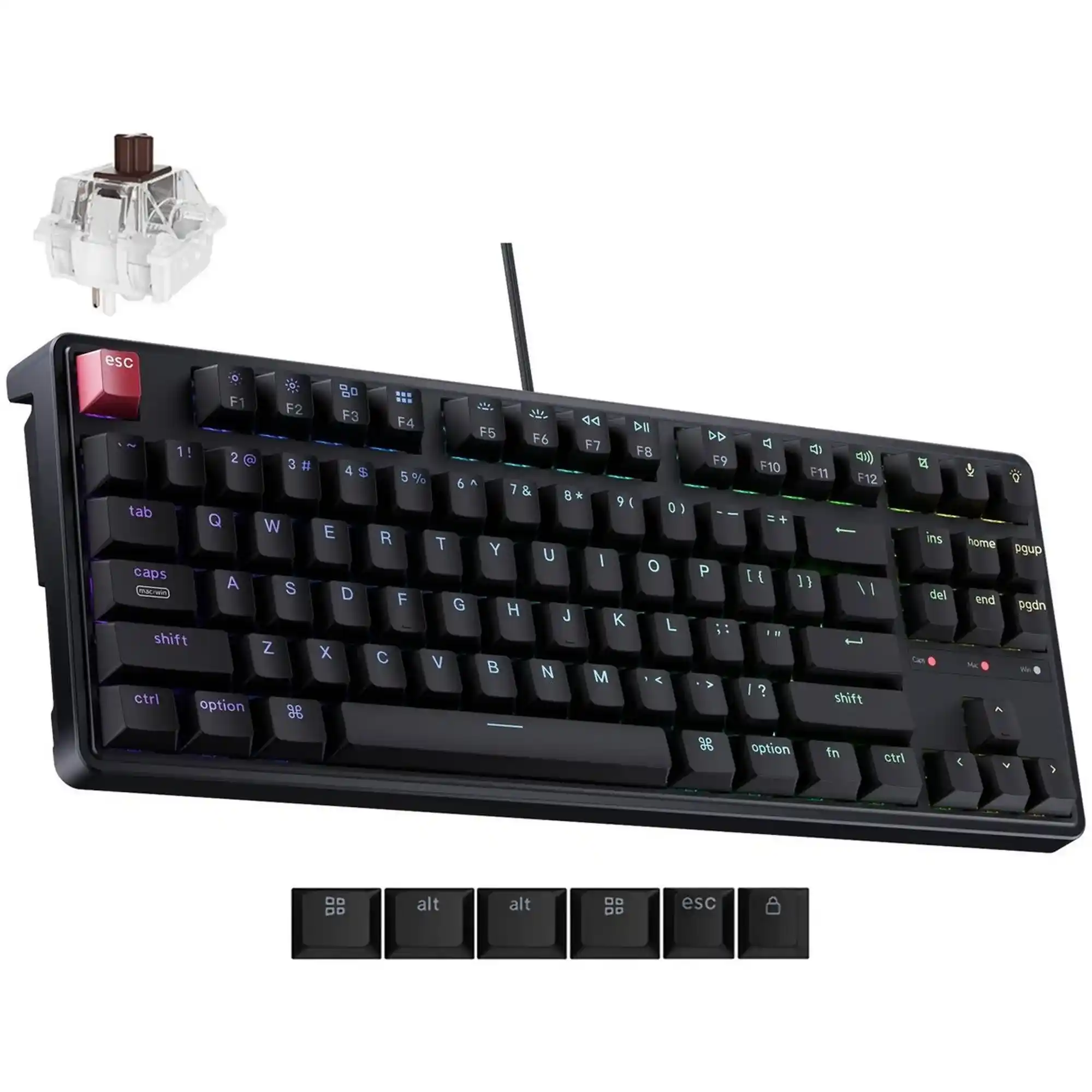 Купити Клавіатура Keychron C3 Pro V2 87 Key RGB K pro Brown Black (C3PX-H3-UA) - фото 2