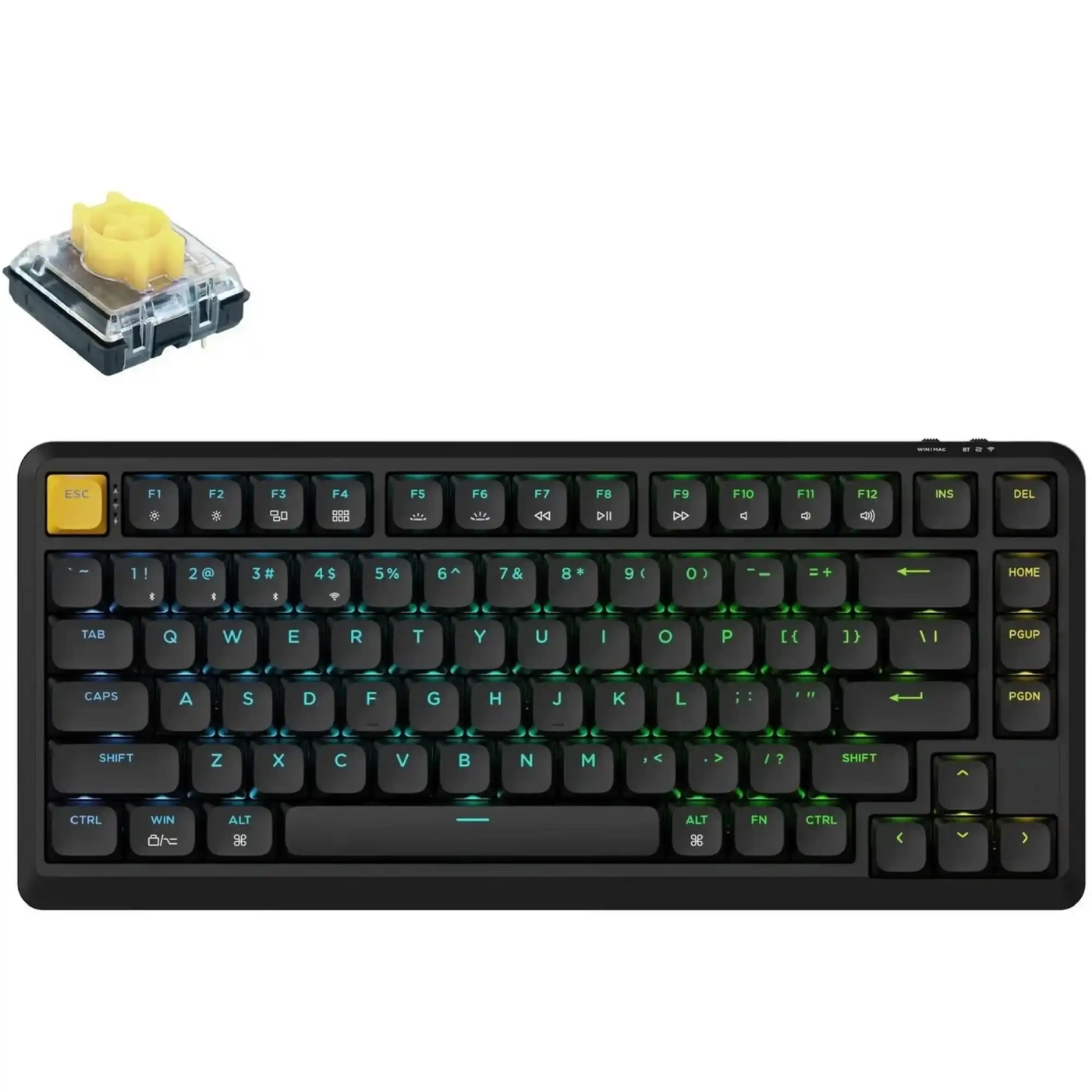 Купити Клавіатура Keychron J1 82 Key RGB K pro Banana Black (J1-H4-UA) - фото 1