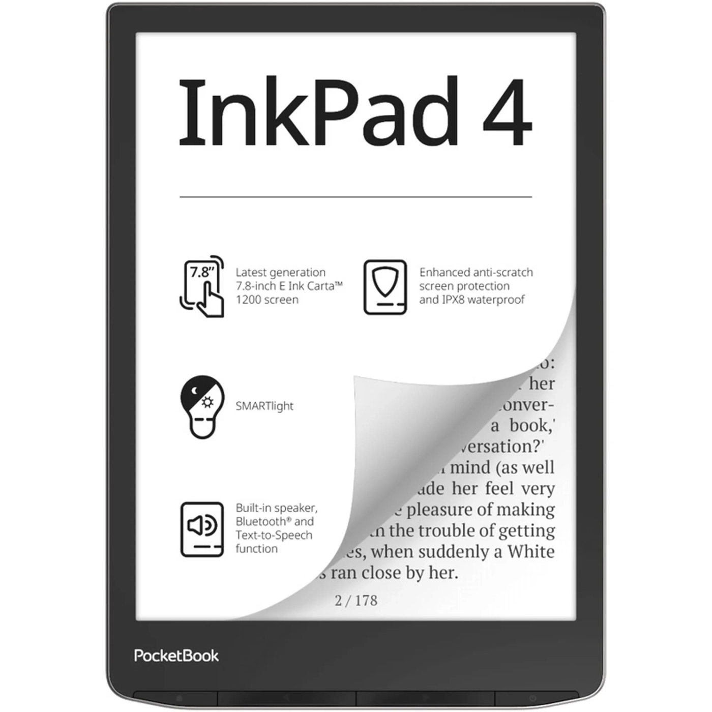 Купити Електронна книга PocketBook 743G InkPad 4 Stardust Silver (PB743G-U-WW) - фото 1