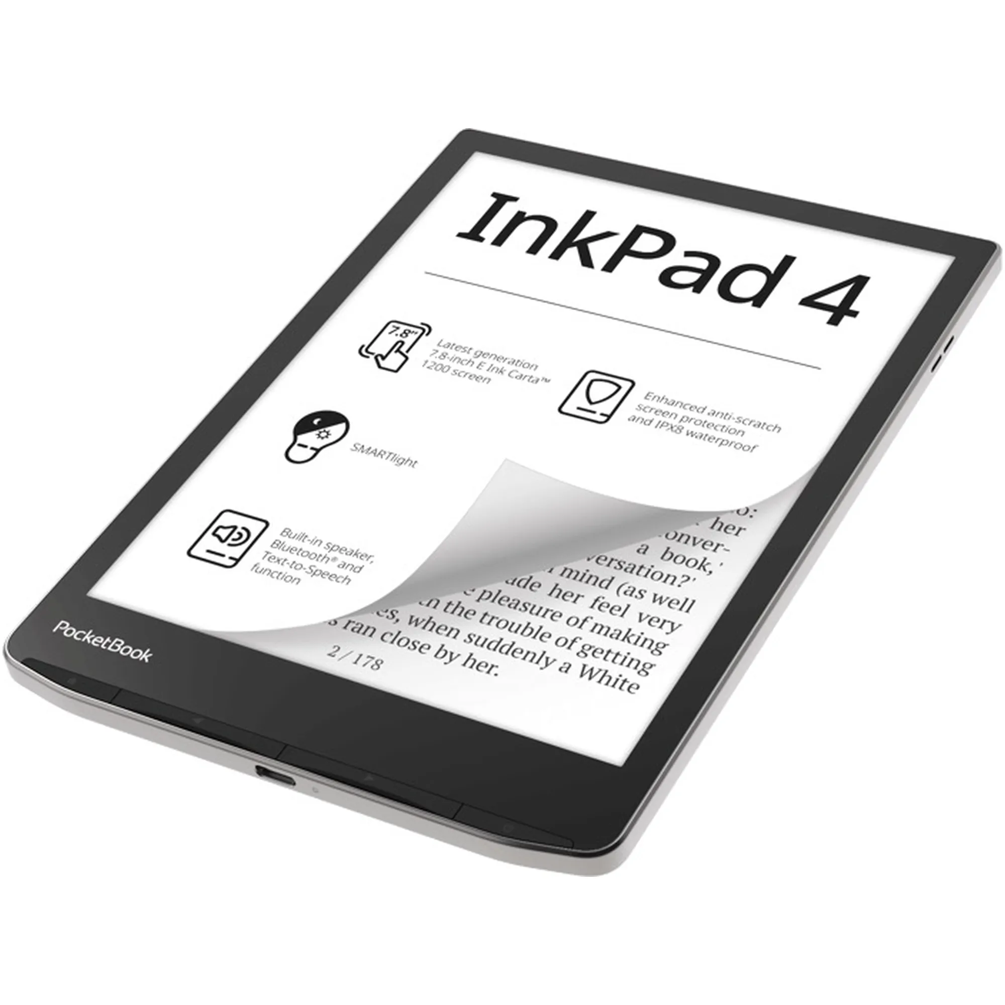 Купити Електронна книга PocketBook 743G InkPad 4 Stardust Silver (PB743G-U-WW) - фото 3