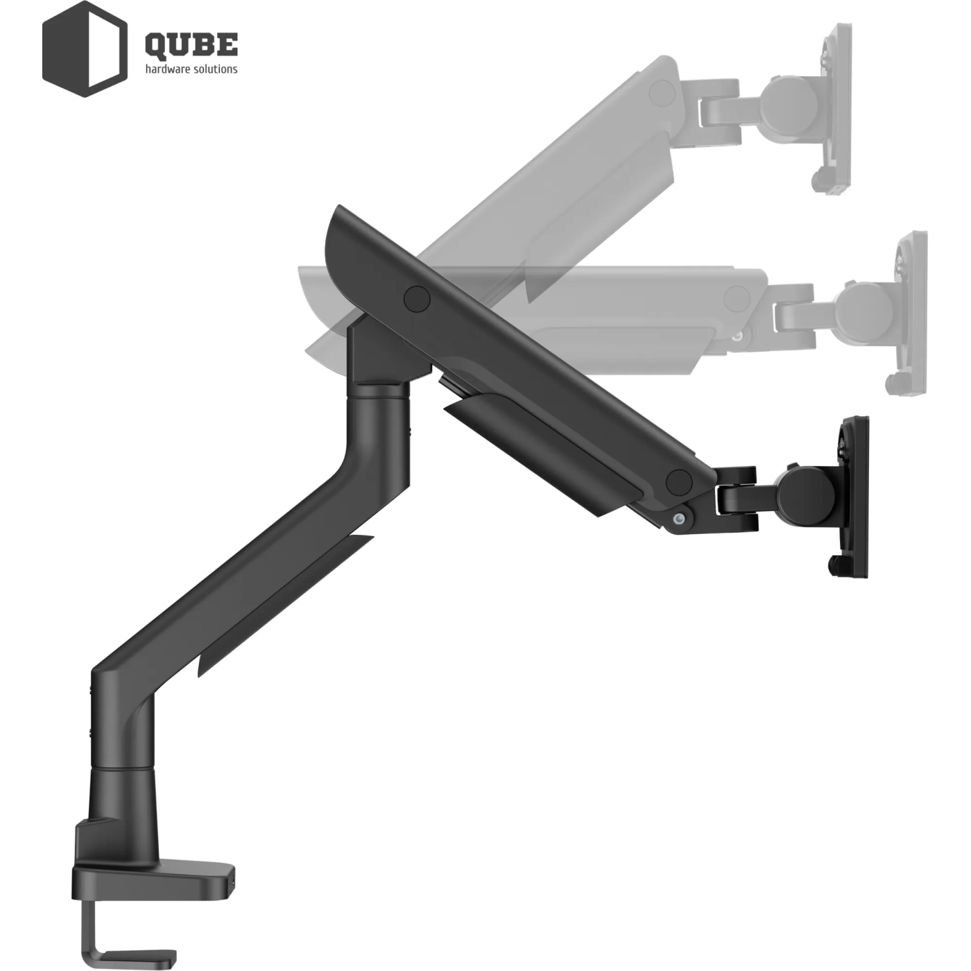 Купити Кріплення для монітора (кронштейн) Qube 5727GB.USB до 57" 2-27 кг, газова пружина - фото 9