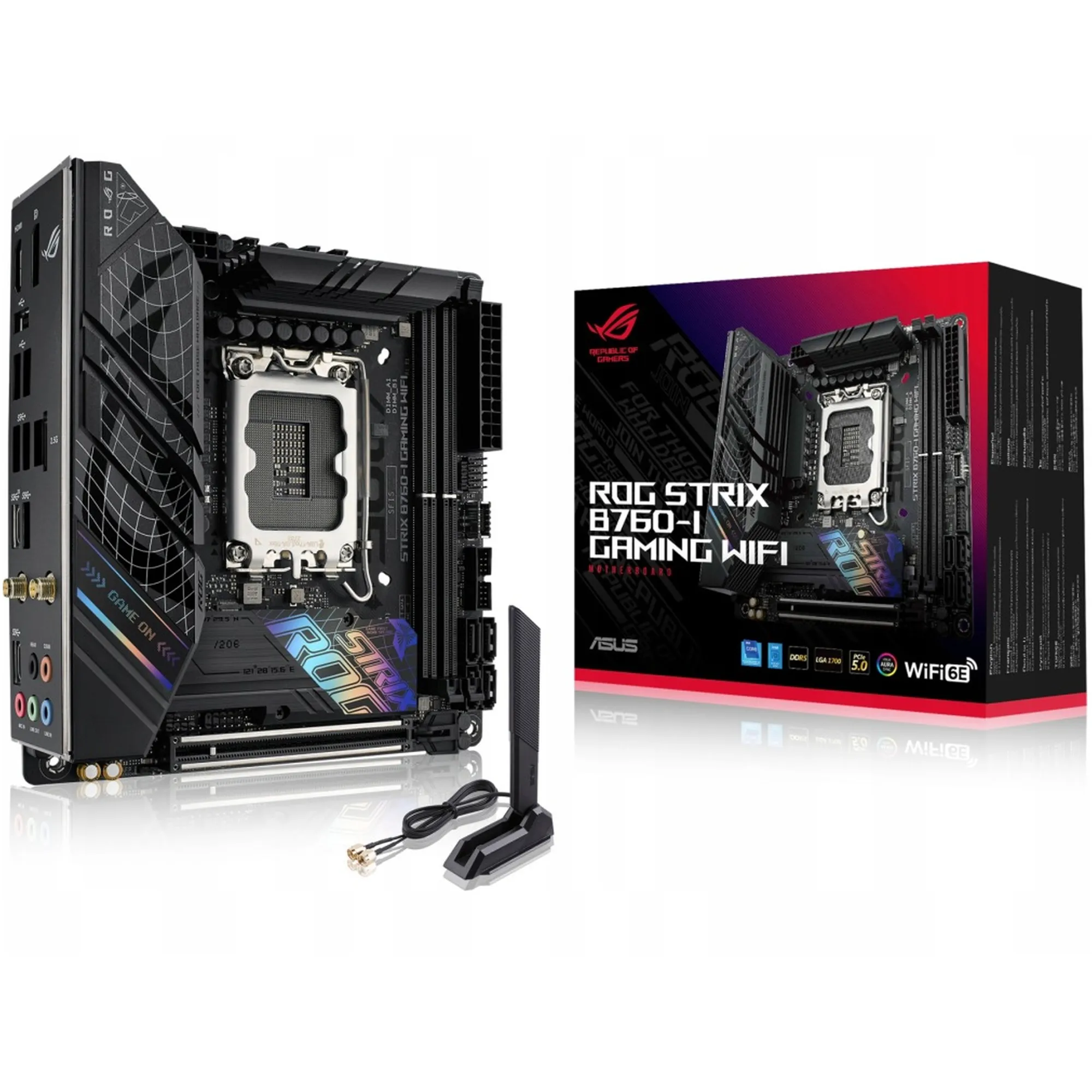 Купить Уценка Материнская плата ASUS ROG STRIX B760-I GAMING WIFI (T9M0CS08J747C7N) - фото 1