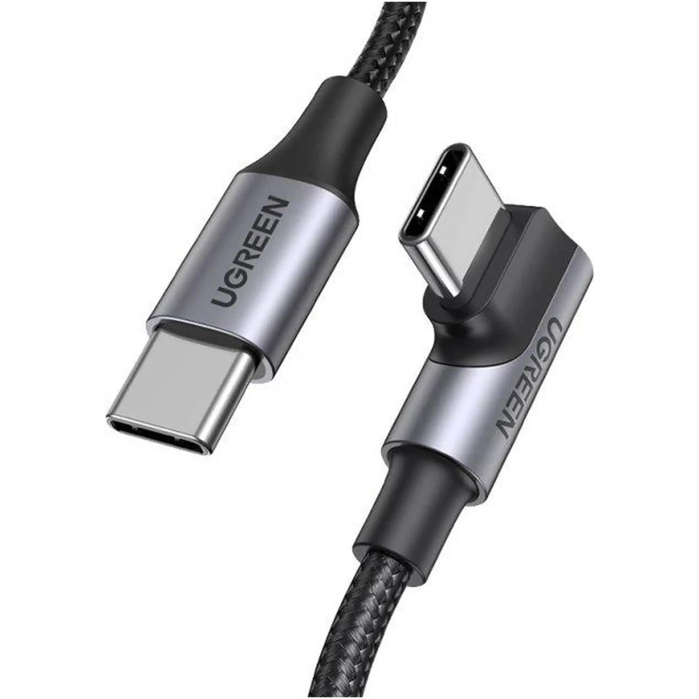 Купить Кабель UGREEN US334 USB-C 2.0 to Angled USB-C 100W 3m Black (20583) - фото 1