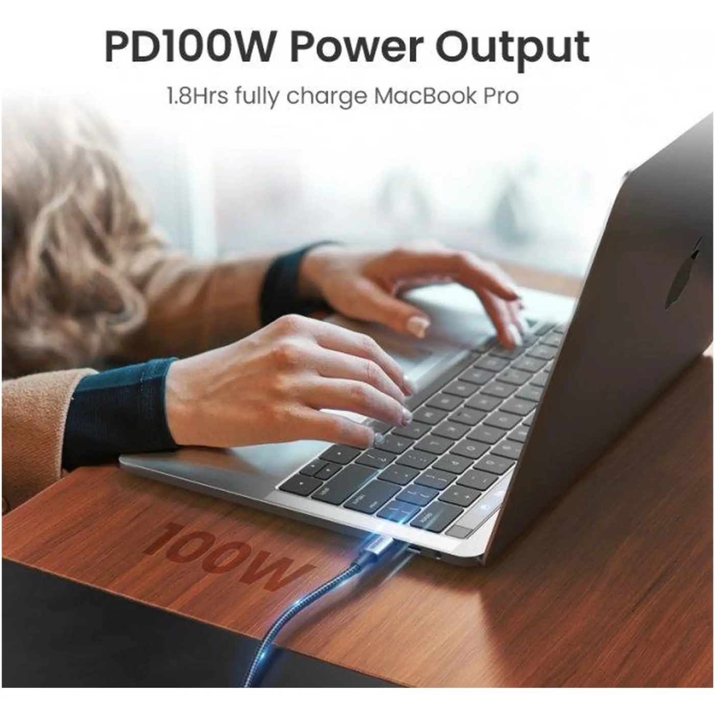 Купить Кабель UGREEN US334 USB-C 2.0 to Angled USB-C 100W 3m Black (20583) - фото 3