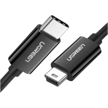 Купить Кабель UGREEN US242 USB-C 2.0 to Mini-USB 5-pin 1m Black (50445) - фото 2