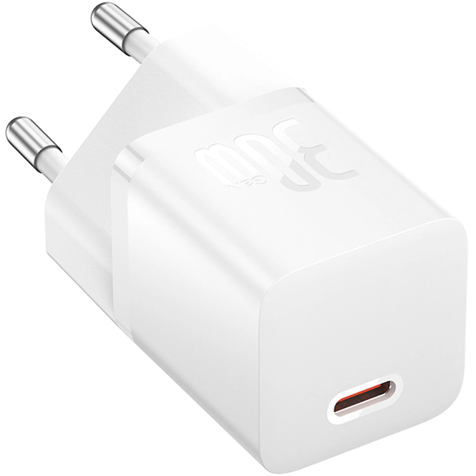 Купить Зарядное устройство Baseus GaN5 Mini 1C 30W Moon White + кабель USB-C 100W 1m Moon White (P10110902213-00) - фото 2