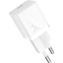 Купить Зарядное устройство Baseus GaN5 Mini 1C 30W Moon White + кабель USB-C 100W 1m Moon White (P10110902213-00) - фото 4