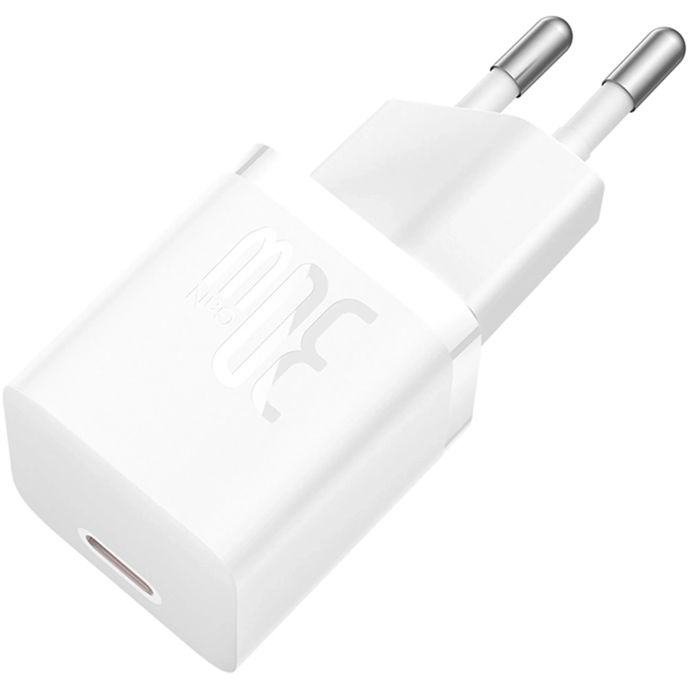 Купить Зарядное устройство Baseus GaN5 Mini 1C 30W Moon White + кабель USB-C 100W 1m Moon White (P10110902213-00) - фото 5
