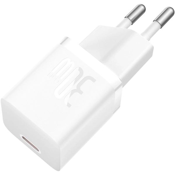 Купить Зарядное устройство Baseus GaN5 Mini 1C 30W Moon White + кабель USB-C 100W 1m Moon White (P10110902213-00) - фото 5