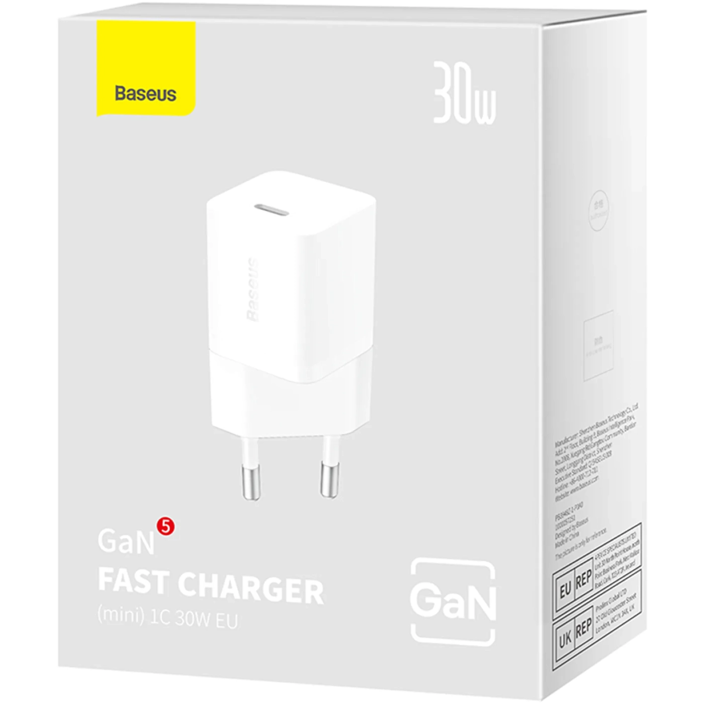 Купити Зарядний пристрій Baseus GaN5 Mini 1C 30W White (CCGN070502) - фото 7