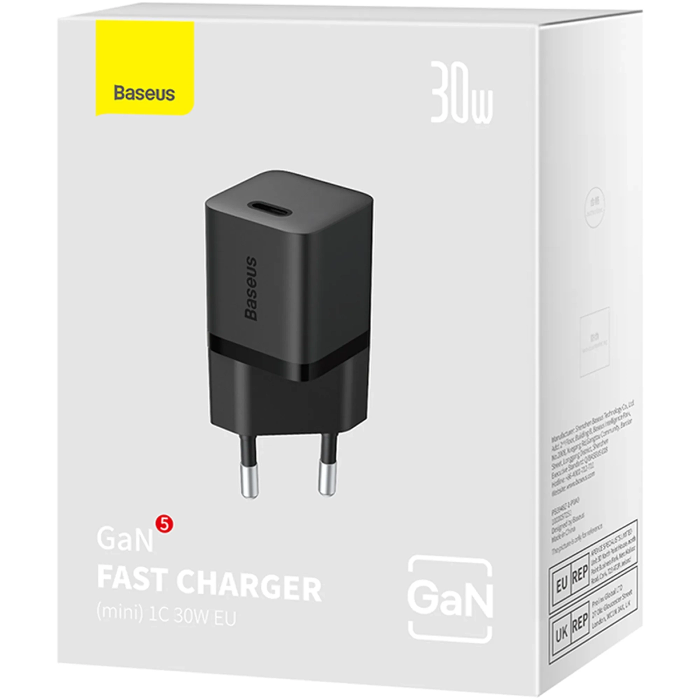 Купить Зарядное устройство Baseus GaN5 Mini 1C 30W Black (CCGN070401) - фото 7