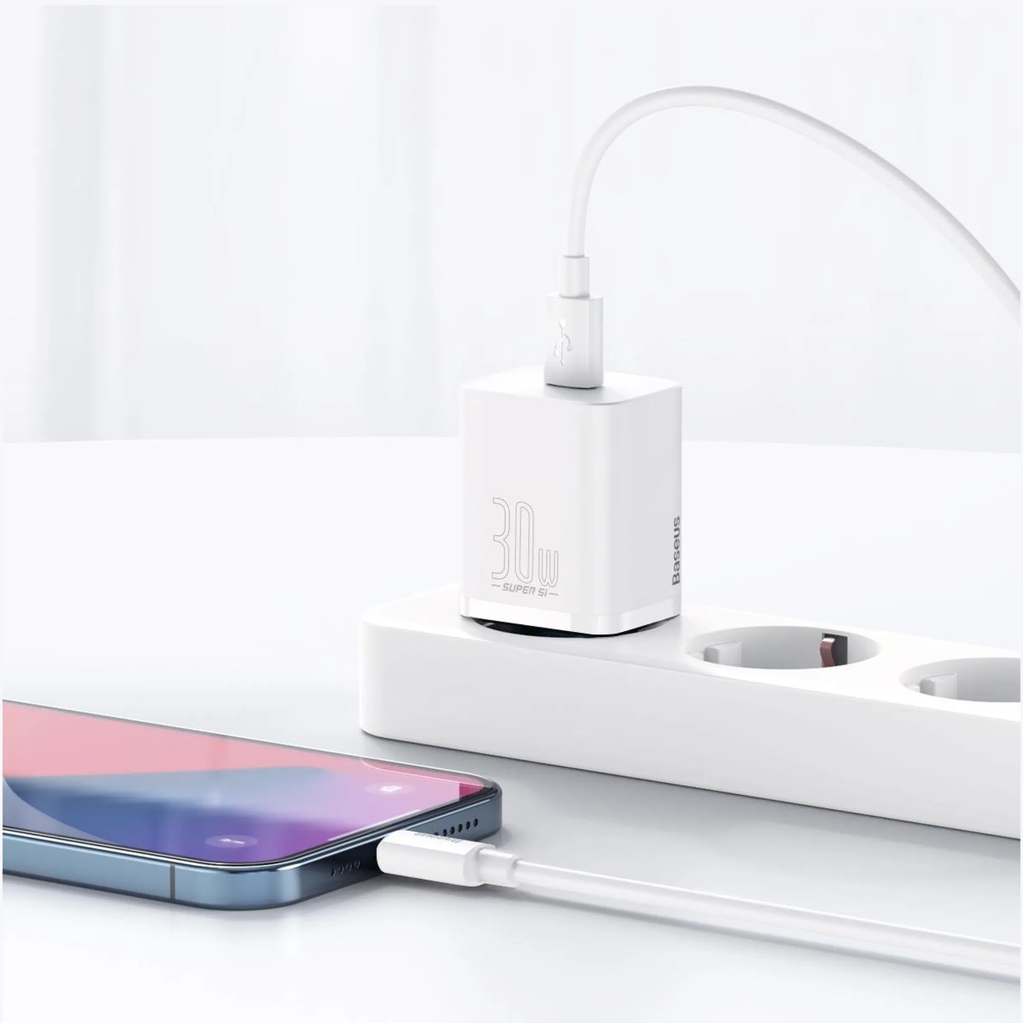 Купити Зарядний пристрій Baseus Super Si QC 1C 30W White (CCSUP-J02) - фото 7