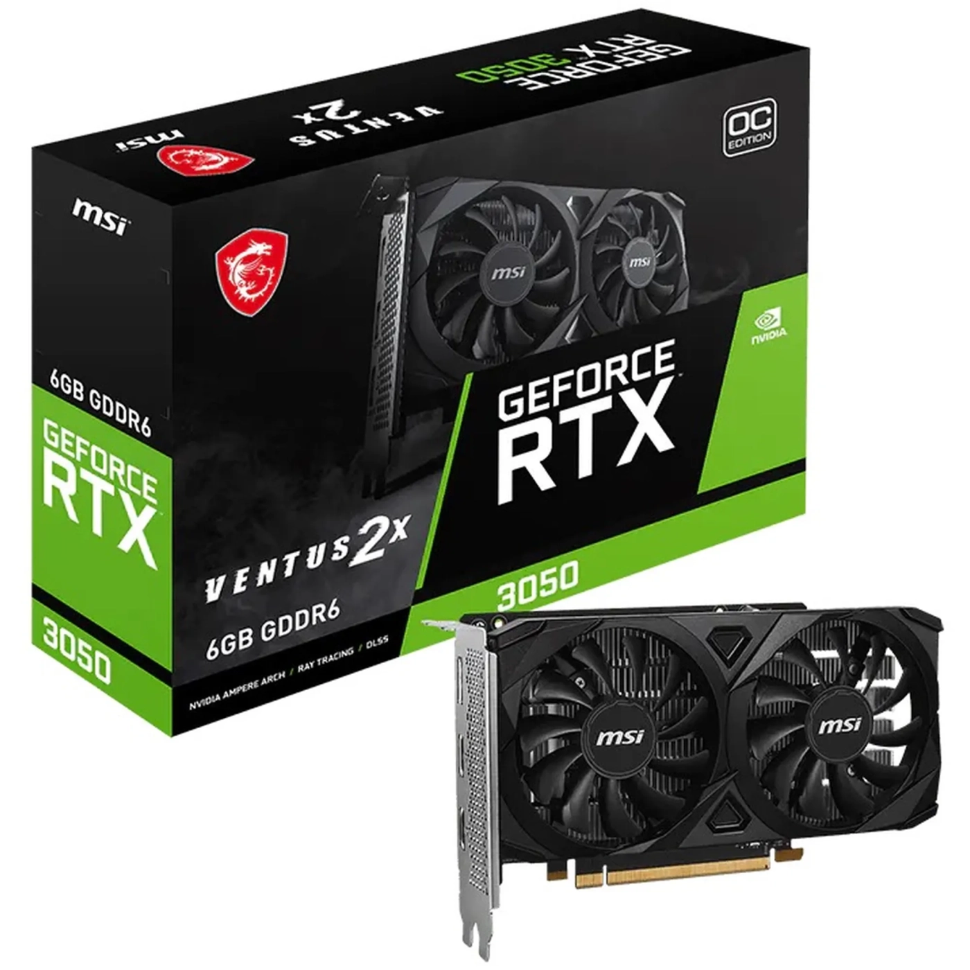 Купити Відеокарта MSI Nvidia GeForce RTX 3050 VENTUS 2X E 6G OC - фото 5