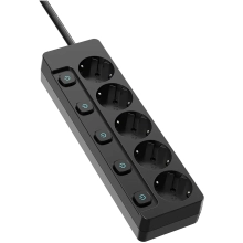 Купити Мережевий фільтр ColorWay 5 розеток 2м Black (CW-PSEA52SBK) - фото 2