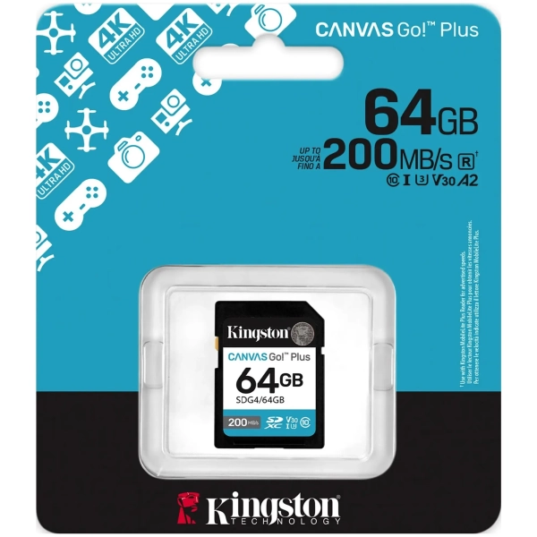 Купити Карта пам’яті Kingston 64GB SDXC Canvas Go Plus Gen4 200MB (SDG4/64GB) - фото 3