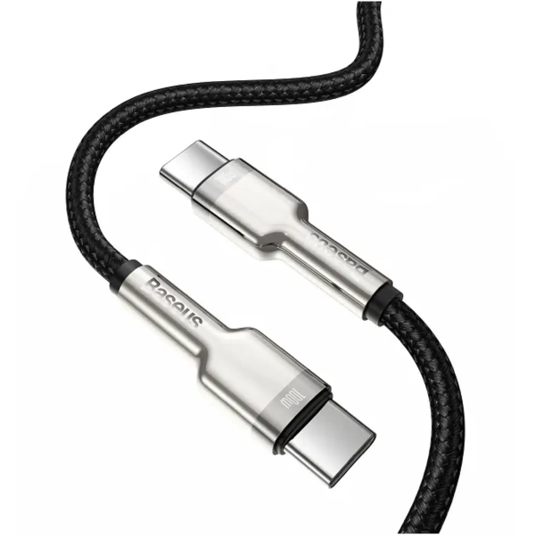 Купить Кабель Baseus Cafule Metal Type-C to Type-C 100W 1m Black (CATJK-C01) - фото 2