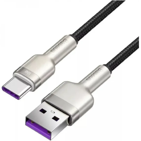 Купить Кабель Baseus Cafule Metal USB - USB-C 66W 1m Black (CAKF000101) - фото 2