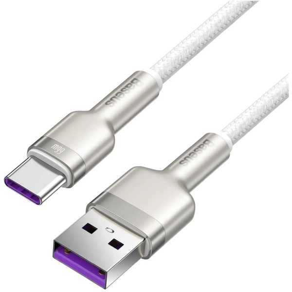 Купить Кабель Baseus Cafule Metal USB - USB-C 66W 1m White (CAKF000102) - фото 3