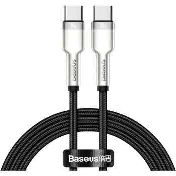 Купить Кабель Baseus Cafule Metal USB-C - USB-C 100W 2m Black (CATJK-D01) - фото 1
