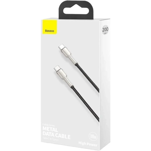 Купить Кабель Baseus Cafule Metal USB-C - USB-C 100W 2m Black (CATJK-D01) - фото 7